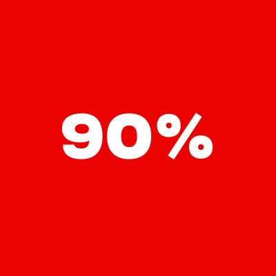90%